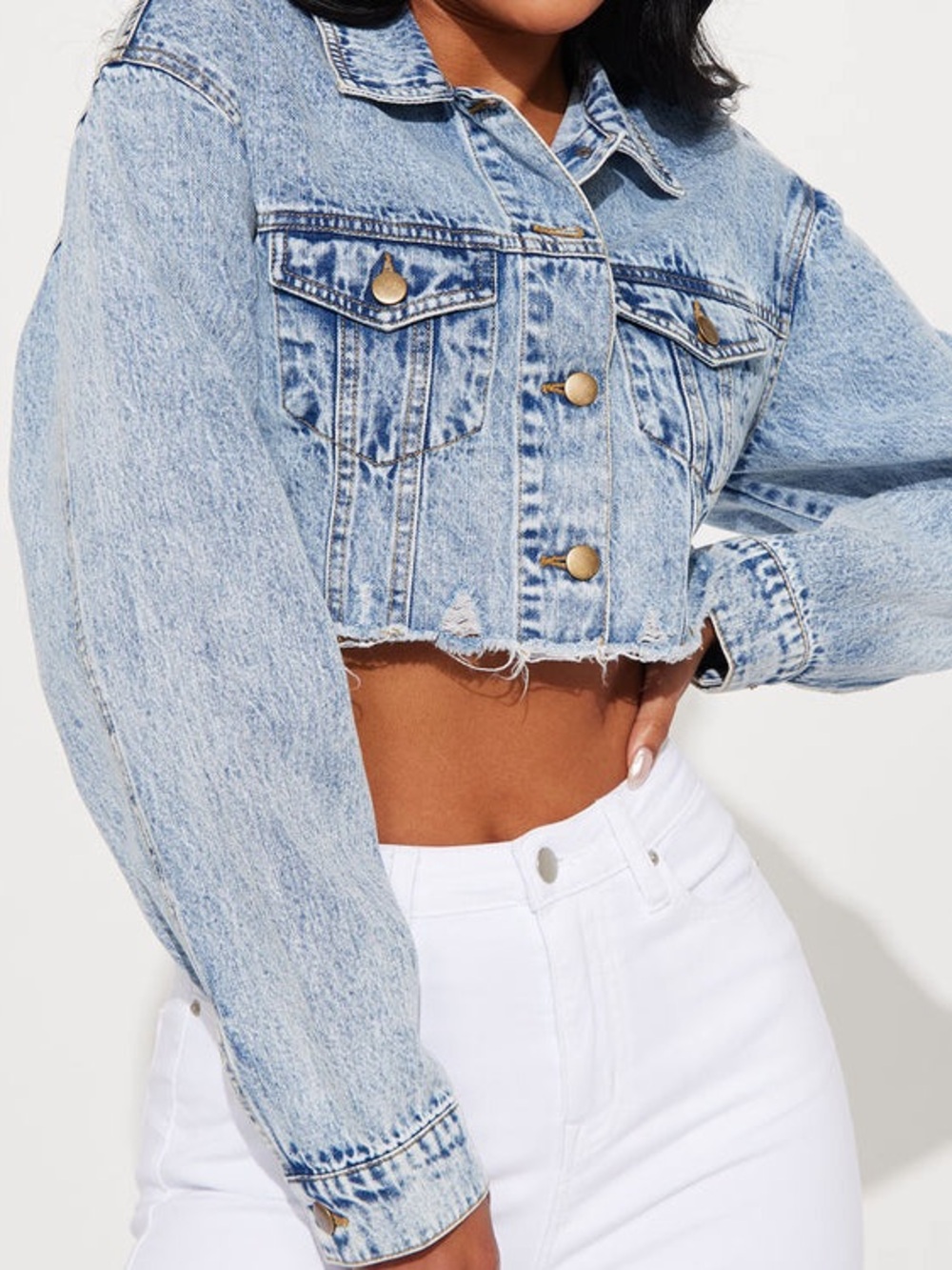 Denim Trucker Jacket - Acid Washed Blue